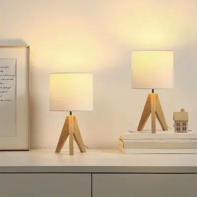 Mistana Fidel Solid Wood Tripod Table Lamp (Set of 2)