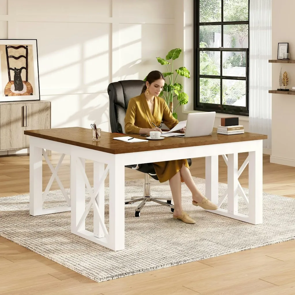 Flexispot L-Shaped Executive Standing Desk w/ Drawer