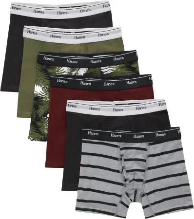 6-Pack Hanes Boys' Originals Stretch Cotton Boxer Briefs