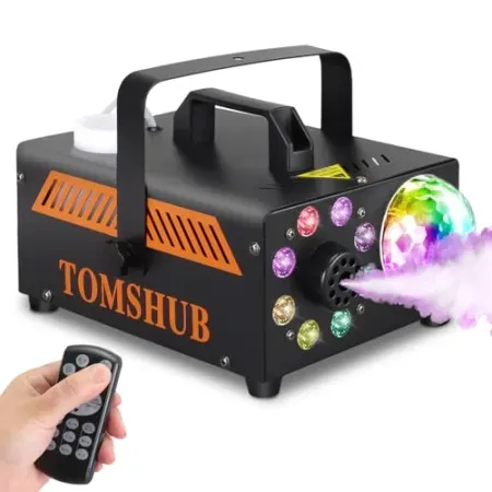 TOMSHUB 600W Fog Machine with Disco Ball & 13-Color LED Lights