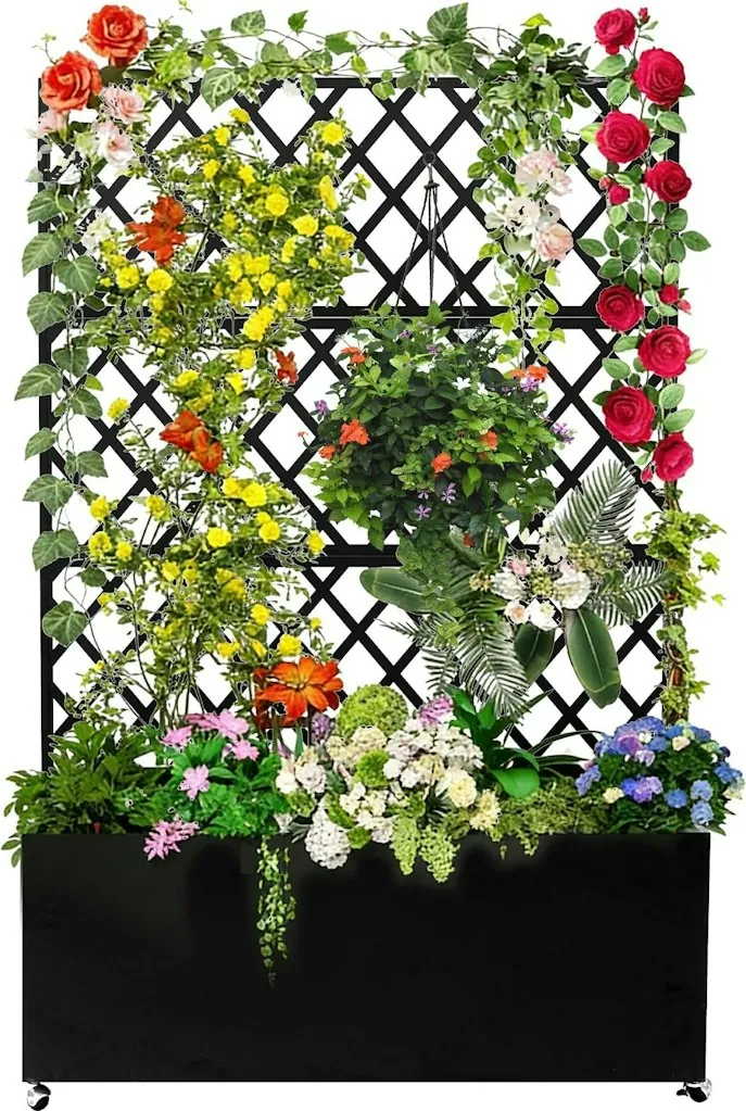 Garvee 71" x 35" x 16" Steel Raised Garden Bed w/ Trellis