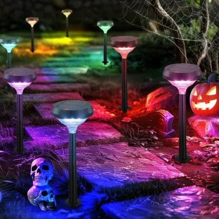 2-Count Linkind Color-Changing Solar LED Pathway Lights w/ 12 Lighting Modes