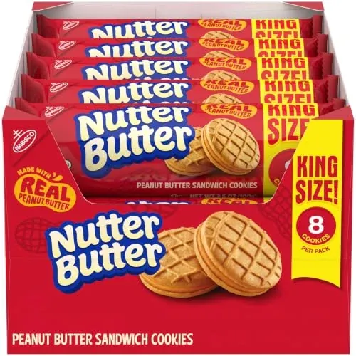 Nutter Butter King Size Peanut Butter Sandwich Cookies 10-Pack 3.5oz