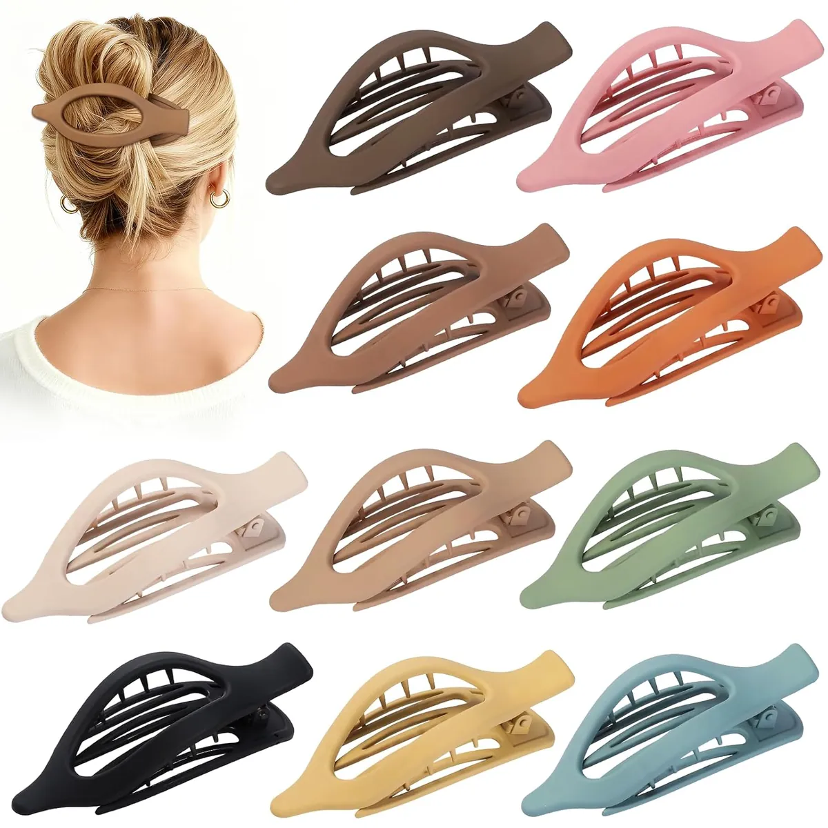Sisiaipu Flat Hair Clips 10-Pack
