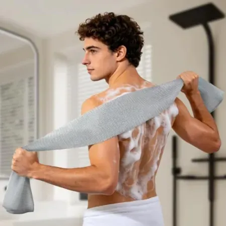 LEICHTEN 44" Back Scrubber Exfoliating Washcloth Towel