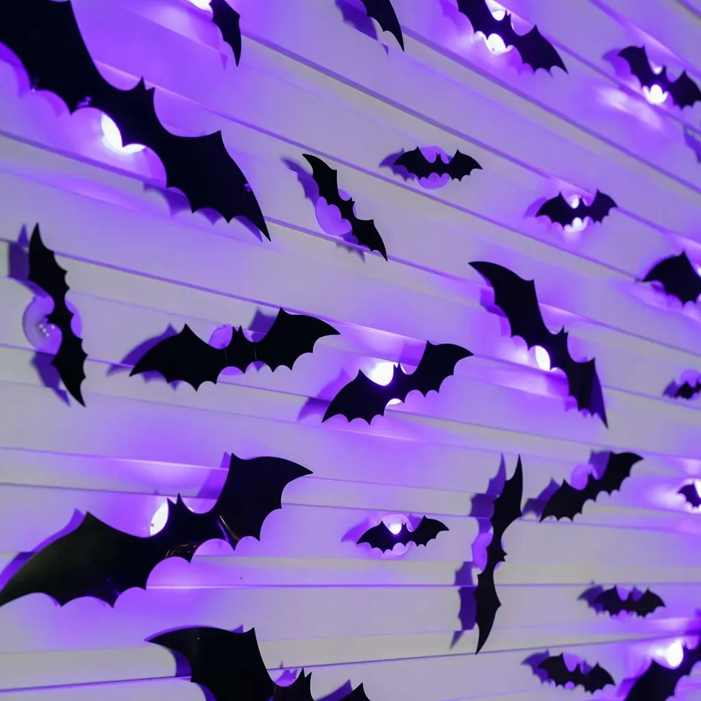 The Holiday Aisle 36-Pc. Lighted 3D Bats Wall Decor