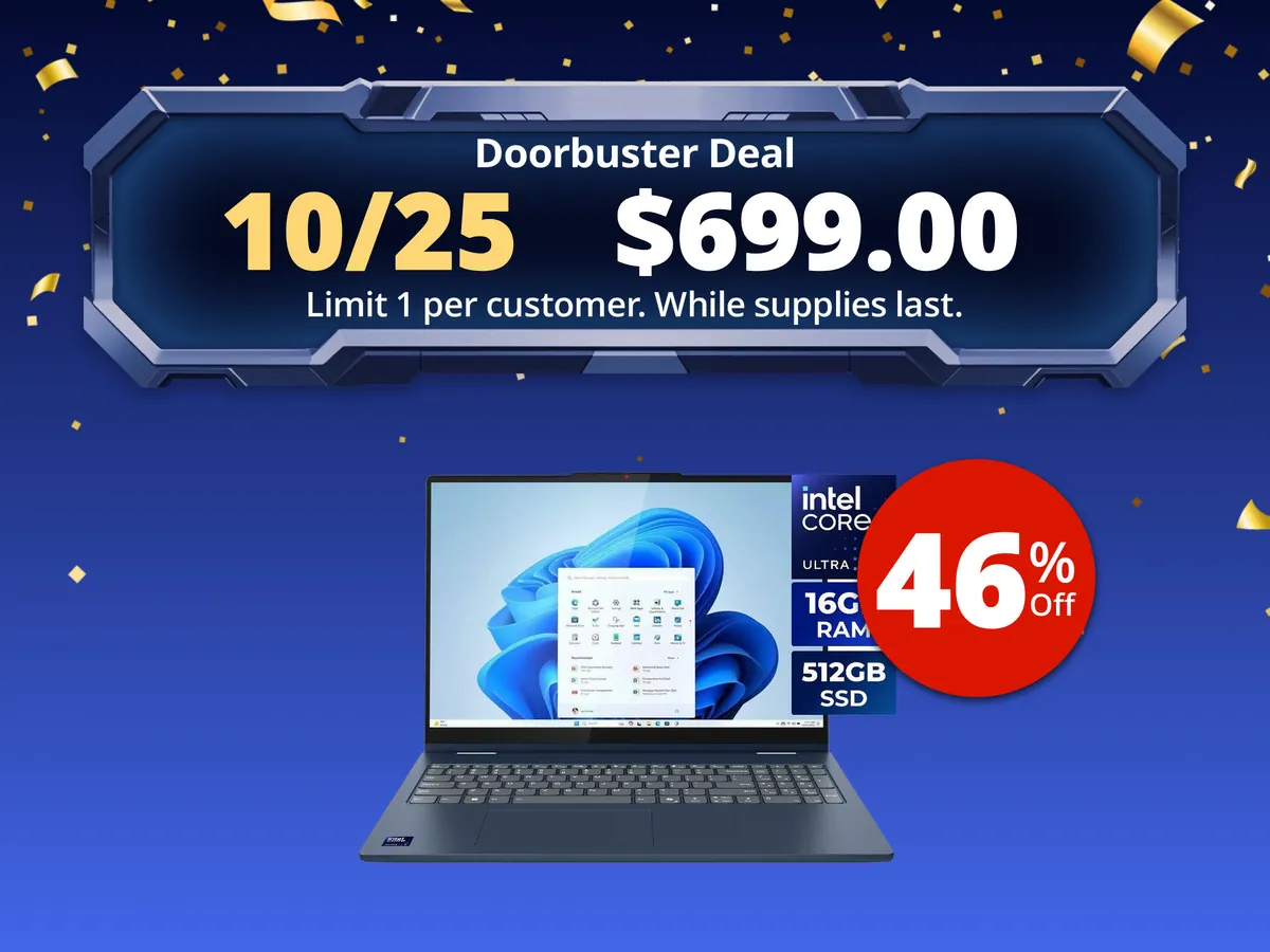 Lenovo IdeaPad 5i 16.0-inch 2-in-1 Touchscreen Laptop, Intel Core Ultra 7 255U, 16GB Memory, 512GB NVMe SSD, Windows 11 Home, Pen Included, 83KS001MUS