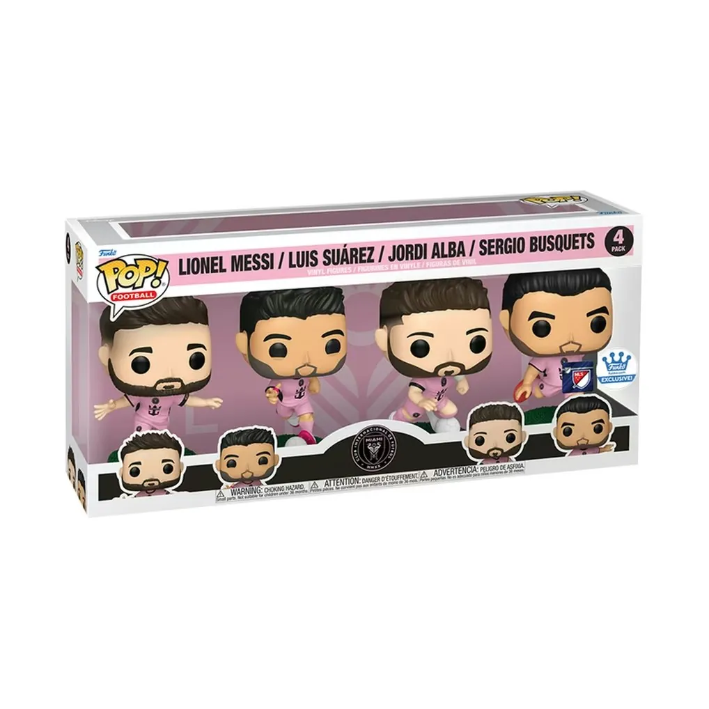 Funko Pop! Inter Miami Jordi Alba, Sergio Busquets, Luis Suarez & Lionel Messi 4-Pack