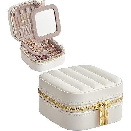 Prime Members: Songmics 4.1"W Travel Jewelry Case (White or Black)