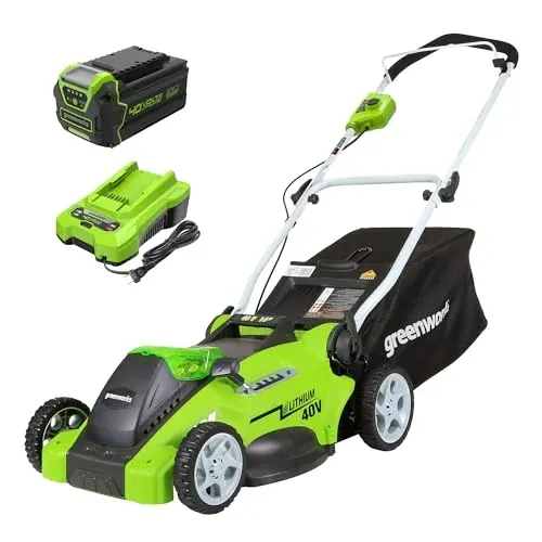 Greenworks 40V 16in Push Lawn Mower with 4.0 Ah Battery and Charger