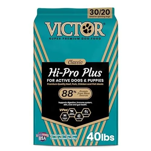 VICTOR Hi-Pro Plus Dry Dog Food - High Protein Gluten Free Dry Kibble, 40lb