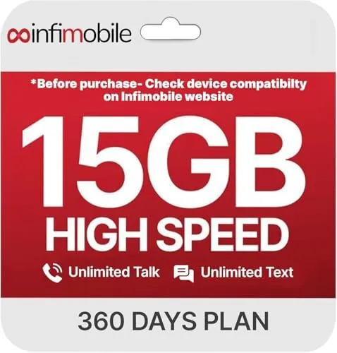 Infimobile Unlimited Talk / Text + 15GB Data / Mo. 12-Month Plan