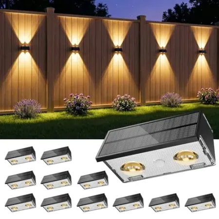 12-Pack Bridika Solar Up-and-Down Fence Lights