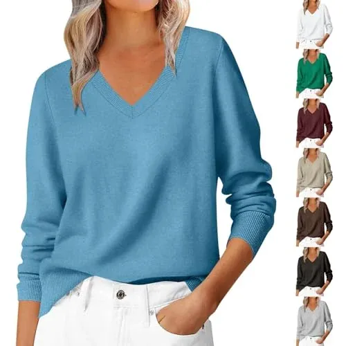 Long Sleeve V Neck Sweater