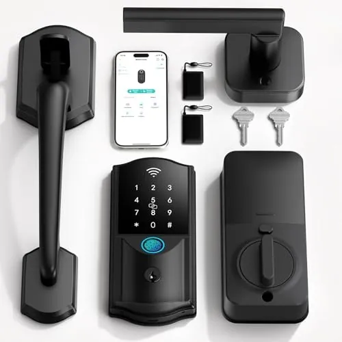 Smart WiFi Keyless Entry Door Lock with Handle Set