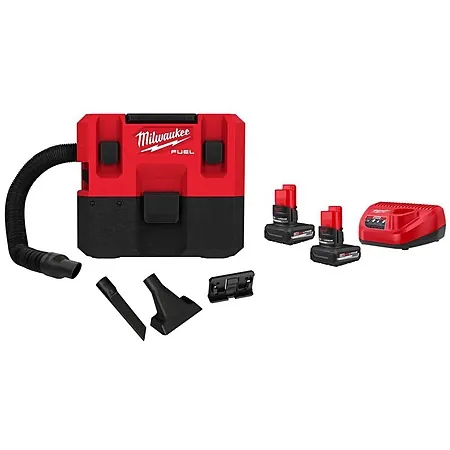 Milwaukee M12 FUEL 12V Cordless 1.6 Gal. Wet/Dry Vacuum + 2x 5.0Ah Batteries