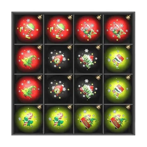 Christmas Ornament Balls Set, 16 Count