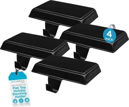 4-Pack BirdRock Home Iron Flat Top Christmas Stocking Holders