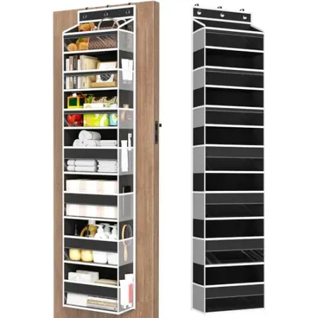 Mefirt 7-Tier Over The Door Organizer w/ Clear Pockets & Side Pockets
