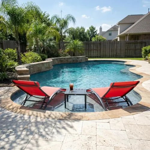 3-Piece PURPLE LEAF Aluminum Frame Patio Chaise Lounge Set