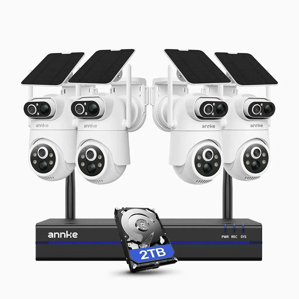 ANNKE WBS400P 4-Cam Dual-Lens Wireless Security System with 2TB HDD and NVR