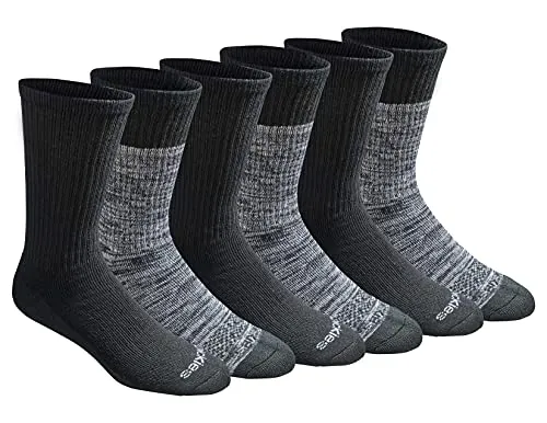 Dickies Men's Dri-Tech Essential Moisture Control Crew Socks 6-Pairs