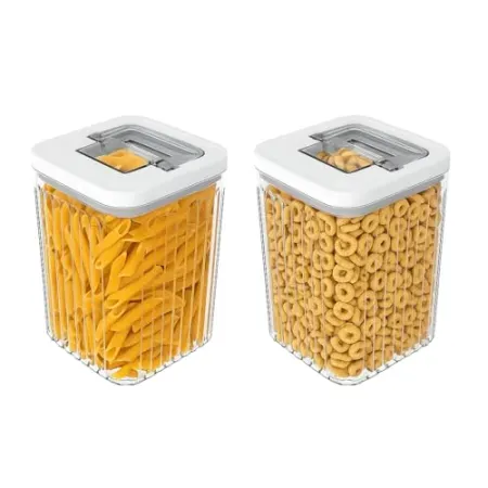 Set-of-2 64.25oz Oggi Airtight Clear Fluted Canisters