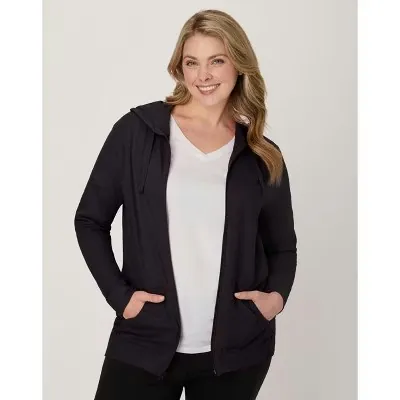 Hanes Women's Slub Jersey Full Zip Hoodie