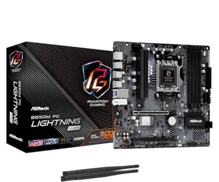 ASRock B650M PG Lightning WiFi 6E AMD Micro ATX Motherboard