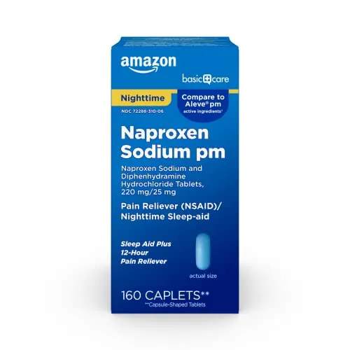 Basic Care Naproxen Sodium 220 mg and Diphenhydramine Hydrochloride 25 mg 200 Count