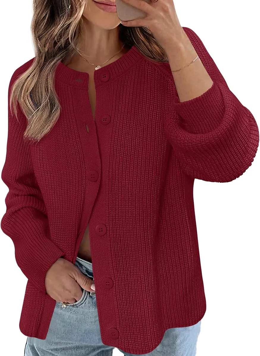 MEROKEETY Button Up Cardigan Sweater