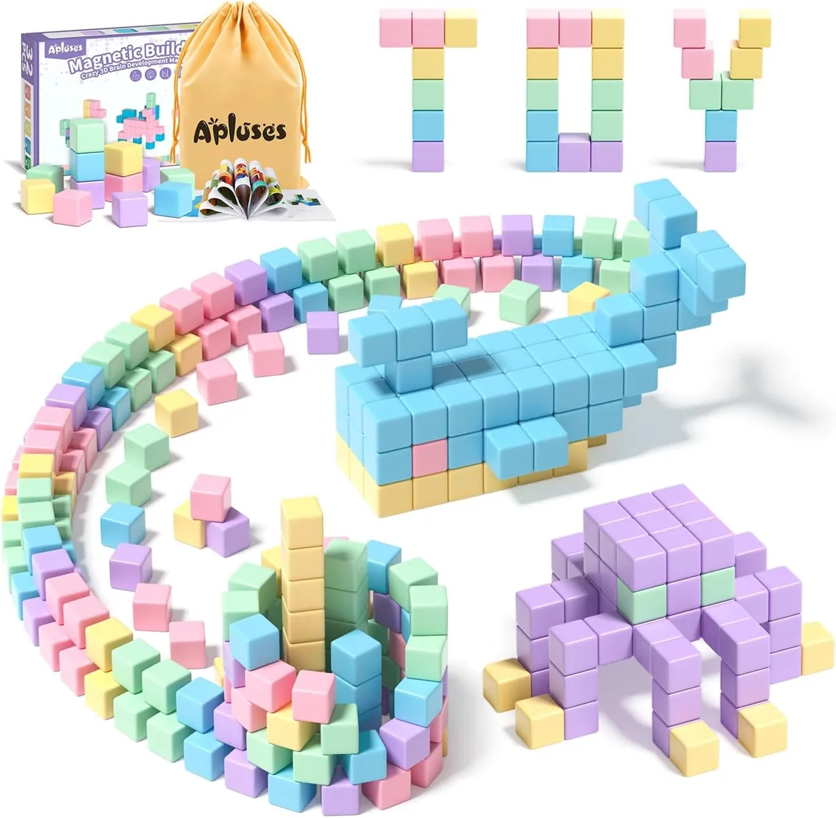 Apluses Magnetic Blocks Building Cubes