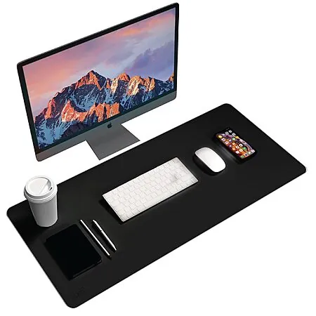 36" x 16.9" Black+Decker Faux Leather Desk Mat (various)