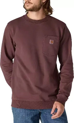Carhartt Men's Garment Dye French Terry Crew Sweatshirt (Horizon Blue)