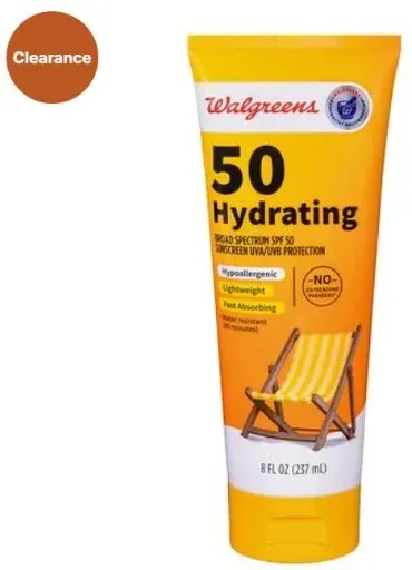 Walgreens SPF 50 Hydrating Broad Spectrum Sunscreen 8.0 fl oz And 5.5 oz Mist Spray 2-Pack