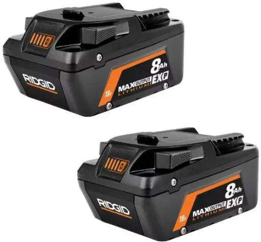 RIDGID 18V 8.0 Ah Max Output EXP Lithium-Ion Battery (2-Pack)