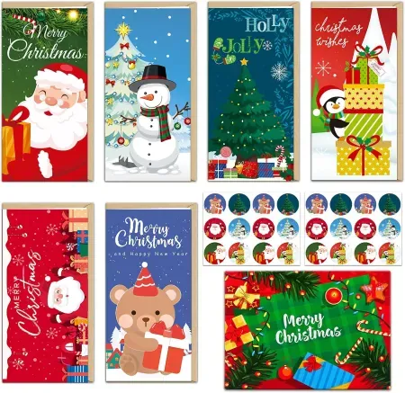24-Pack HSHFAMIIY Christmas Money Holder Cards