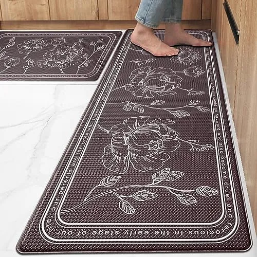 ROTTOGOON Anti Fatigue Kitchen Mat Set of 2 (17"x59"+17"x29")