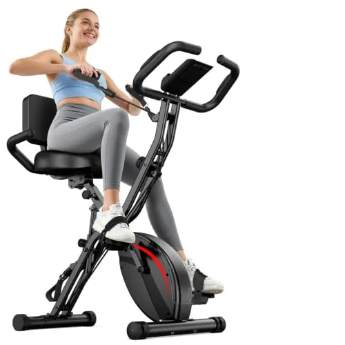 PLENY Folding Exercise Bike 5-in-1 with 6.6 LBS Flywheel