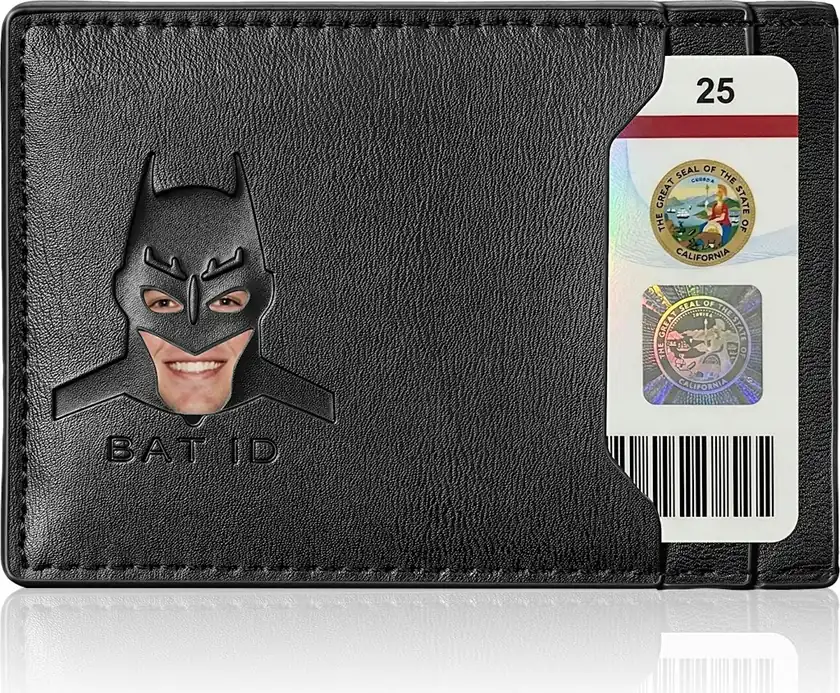 Leather Bat Wallet w/ Face Eyes Cutout