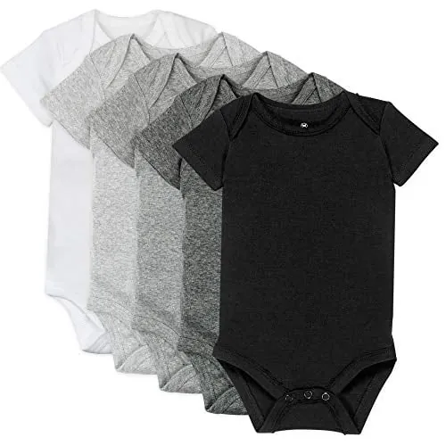 HonestBaby Short Sleeve Bodysuits 5-Pack