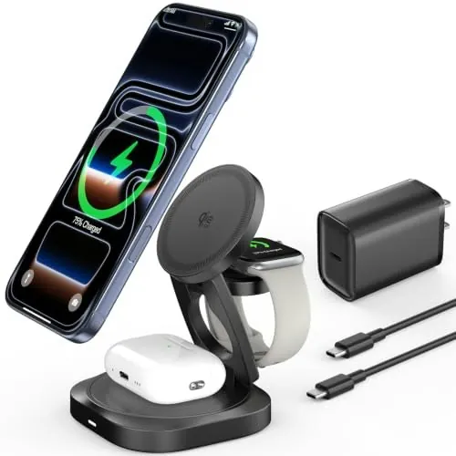 EZUnique 25W Qi2.2 3-in-1 MagSafe-Compatible Wireless Charger