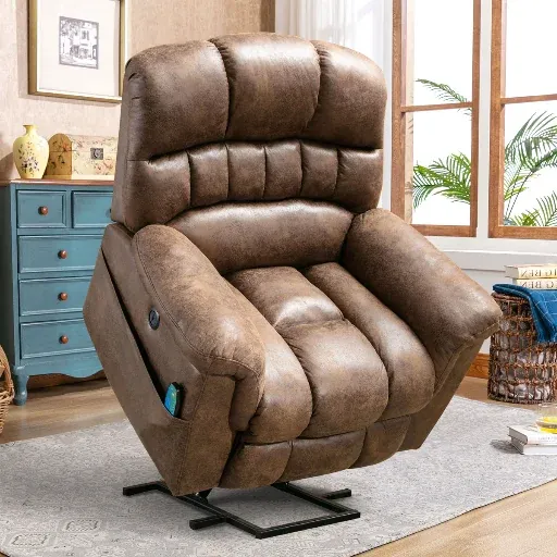 Latitude Run 41.3" Wide Extra Large Power Lift Recliner Chair with Soothing Heat & Massage