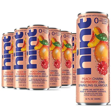 12-Pk 12-Oz Hint Sparkling Water (Peach Raspberry)