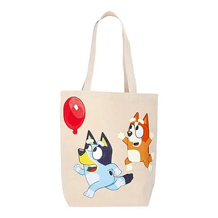 13.5" Women's Natural Canvas Tote Bag (Bluey, Harry Potter, SpongeBob & More)