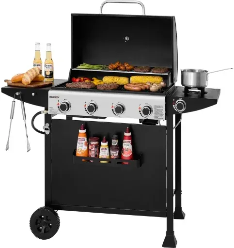 Royal Gourmet 4-Burner Gas Grill with Side Burner