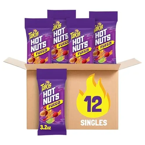 12-Pack 3.2-Oz Takis Fuego Hot Nuts (Hot Chili Pepper & Lime)
