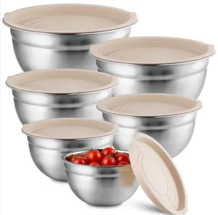 NULAS 6-Piece Stainless Steel Mixing Bowl Set with Lids