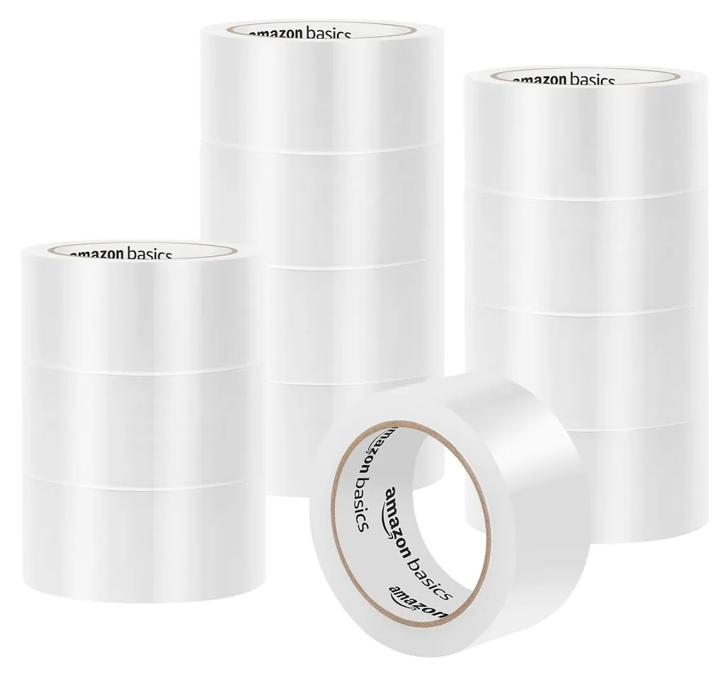 Amazon Basics Adhesive Packing Tape 55-Yard Roll 12-Pack