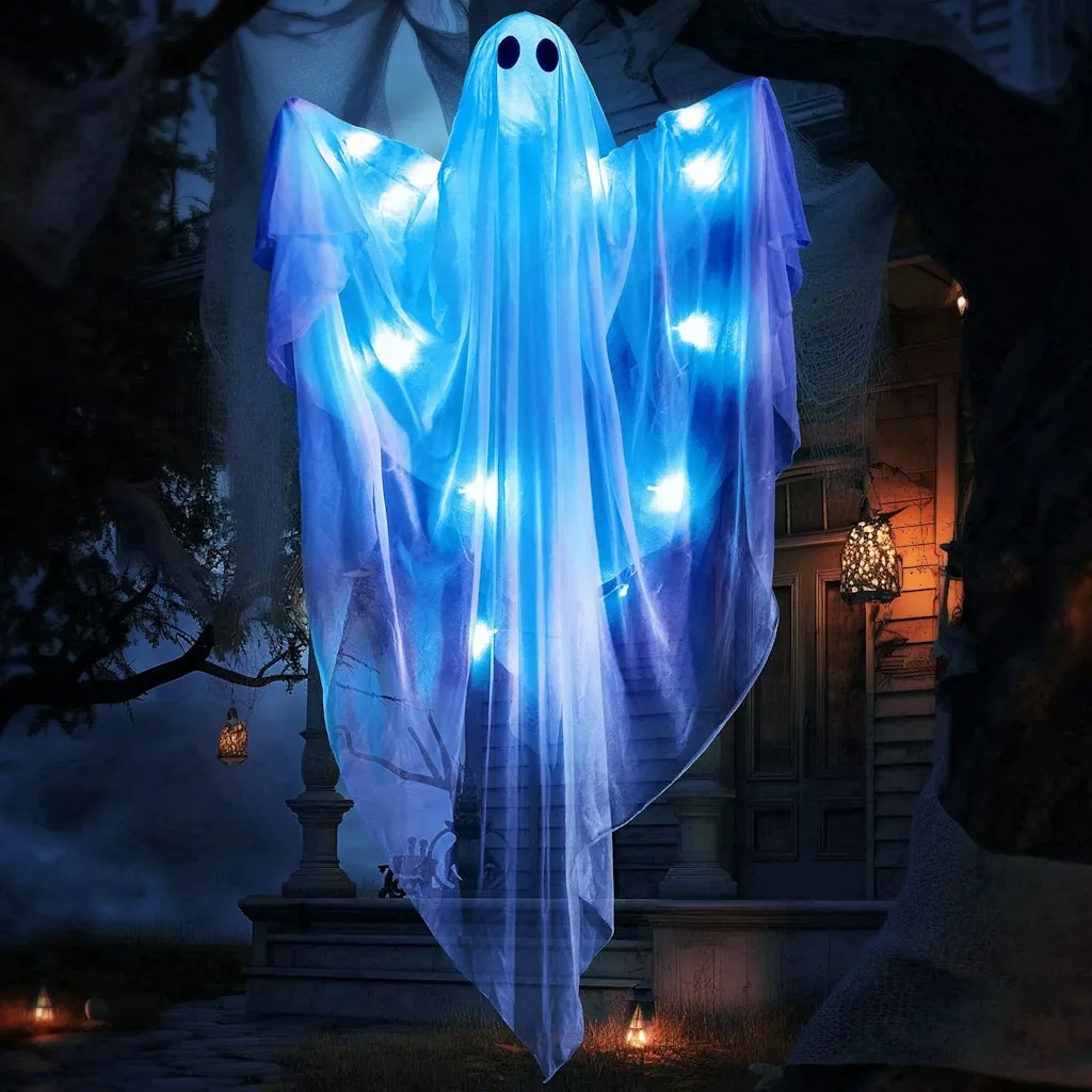 Joyfy 47" Hanging Light-Up Ghost Halloween Decoration